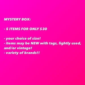 MYSTERY BOX $30 for 5 items